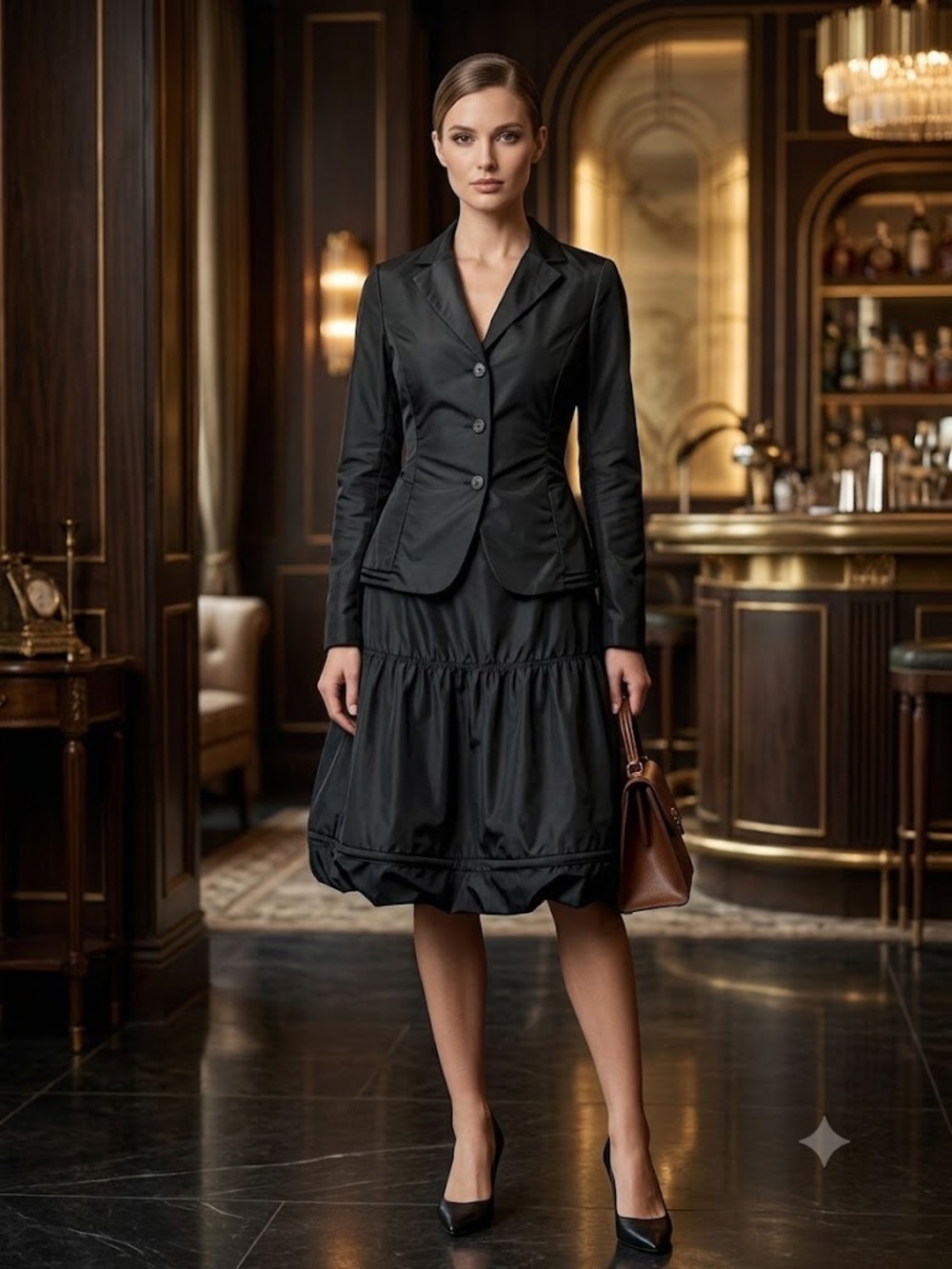 LILITH France Avant Garde Jacket Skirt Set M Black Gothic Lagenlook Suit